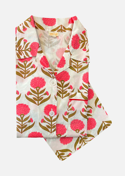 Women's Handblock Pyjama Set Genda